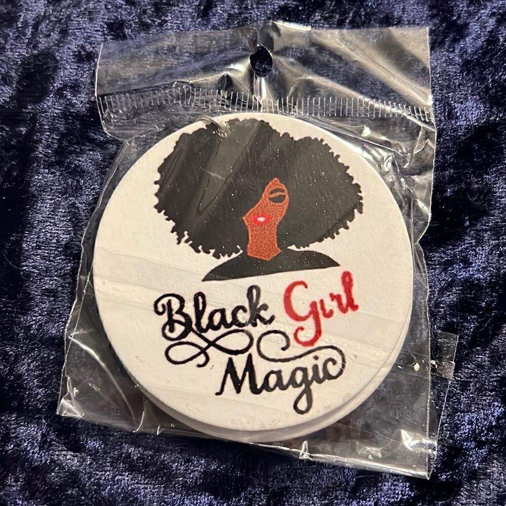 New Round Black Girl Magic Earrings